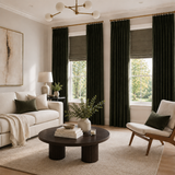 120 Inch Long Vintage Green Double-Sided Cotton Blend Blackout Curtains