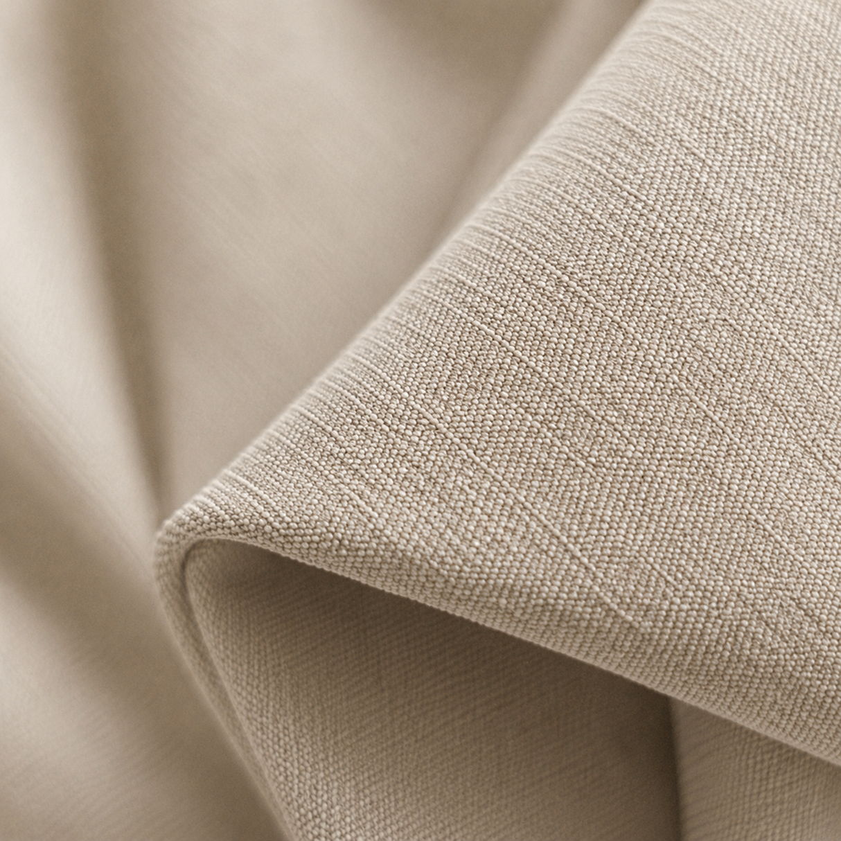 120 Inch Long Cream Double-Sided Cotton Blend Blackout Curtains