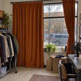 63 Inch Long Burnt Sienna Velvet Curtains