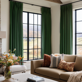 63 Inch Long Emerald Green Velvet Curtains