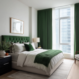 63 Inch Long Emerald Green Velvet Curtains