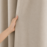120 Inch Long Cream Double-Sided Cotton Blend Blackout Curtains