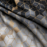 Black Gold Geometric Shower Curtain