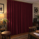 120 Inch Long Bordeaux Red Velvet Curtains
