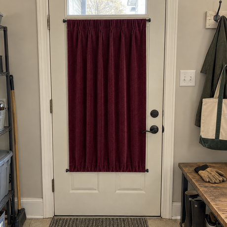 Dark Garnet Red Velvet Door Curtain
