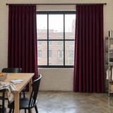 90 Inch Long Burgundy Red Velvet Curtains