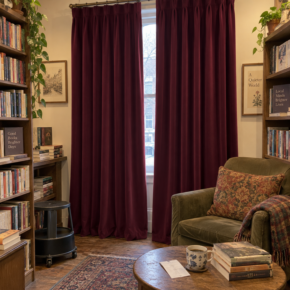 Burgundy Red Velvet Curtains