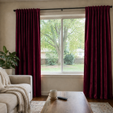 Wine Red Velvet Curtains