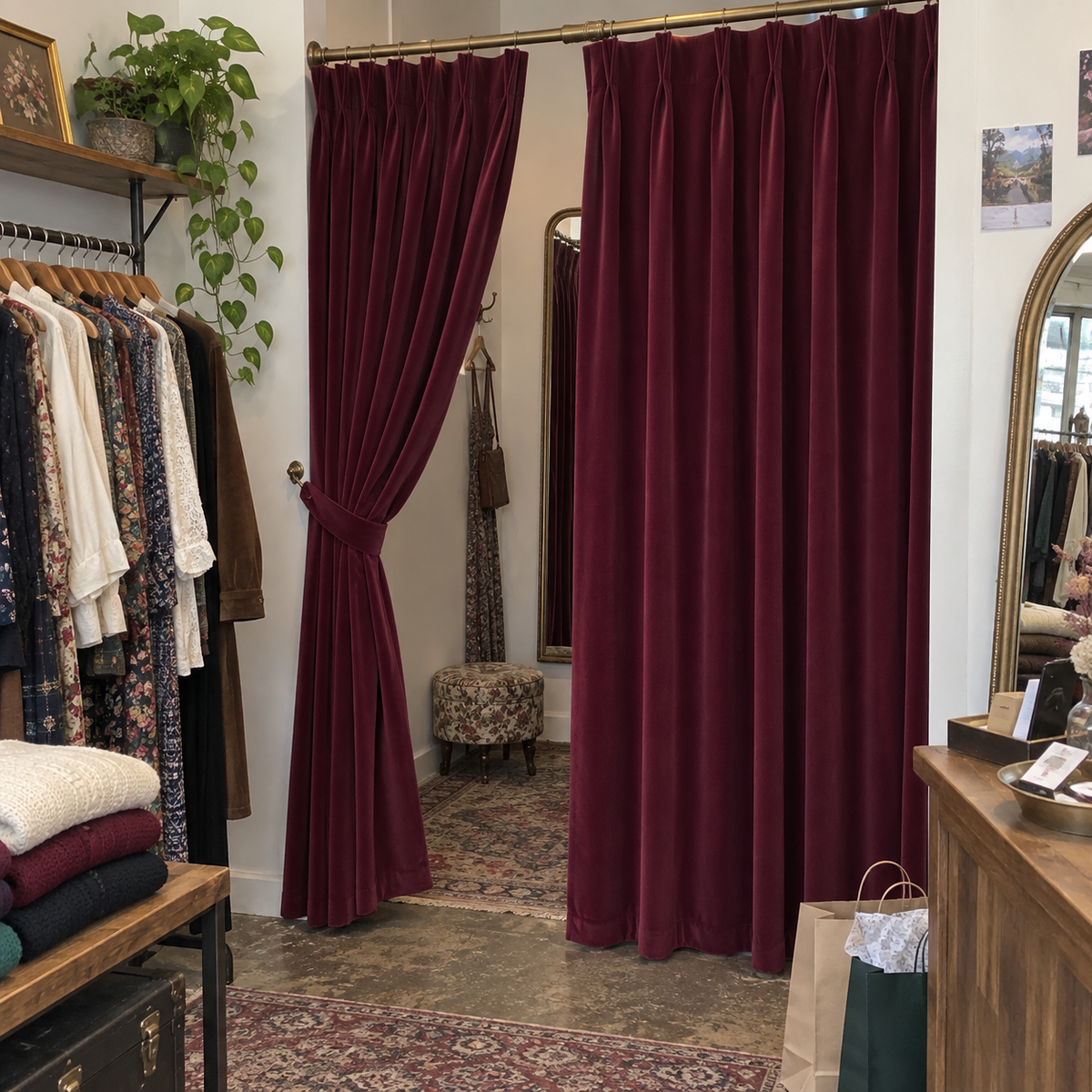 63 Inch Long Burgundy Red Velvet Curtains