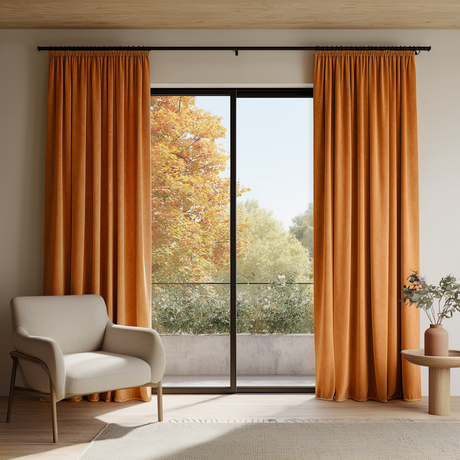 Burnt Sienna Velvet Curtains