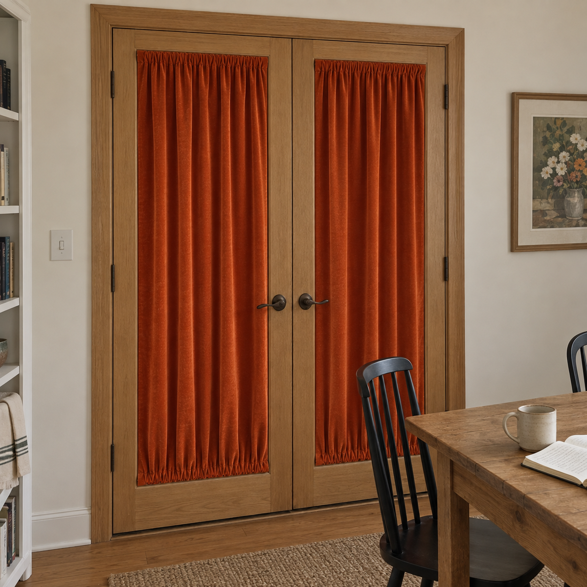 Deep Scarlet Velvet Door Curtain