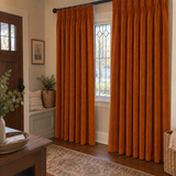 63 Inch Long Burnt Sienna Velvet Curtains