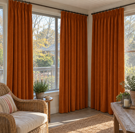Burnt Sienna Flame Retardant Velvet Curtains