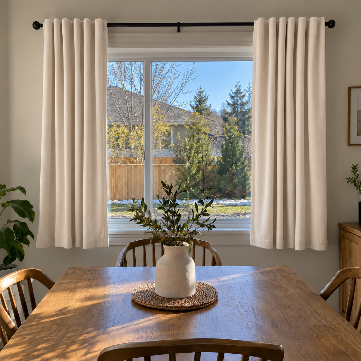 63 Inch Long Cream White Velvet Curtains