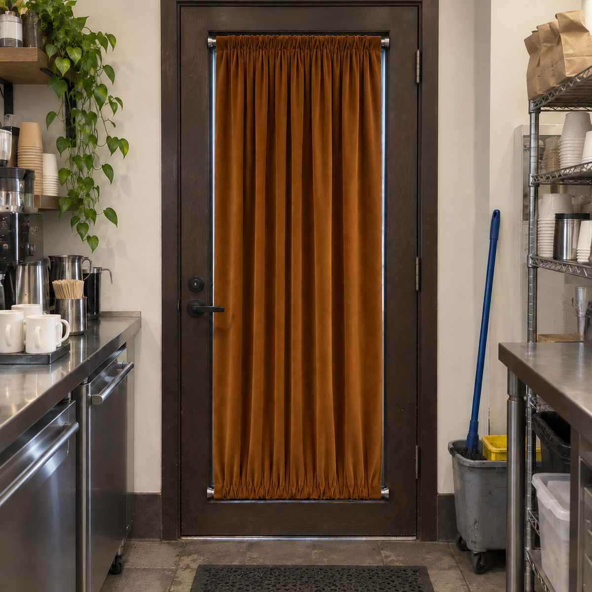 Chestnut Brown Velvet Door Curtain