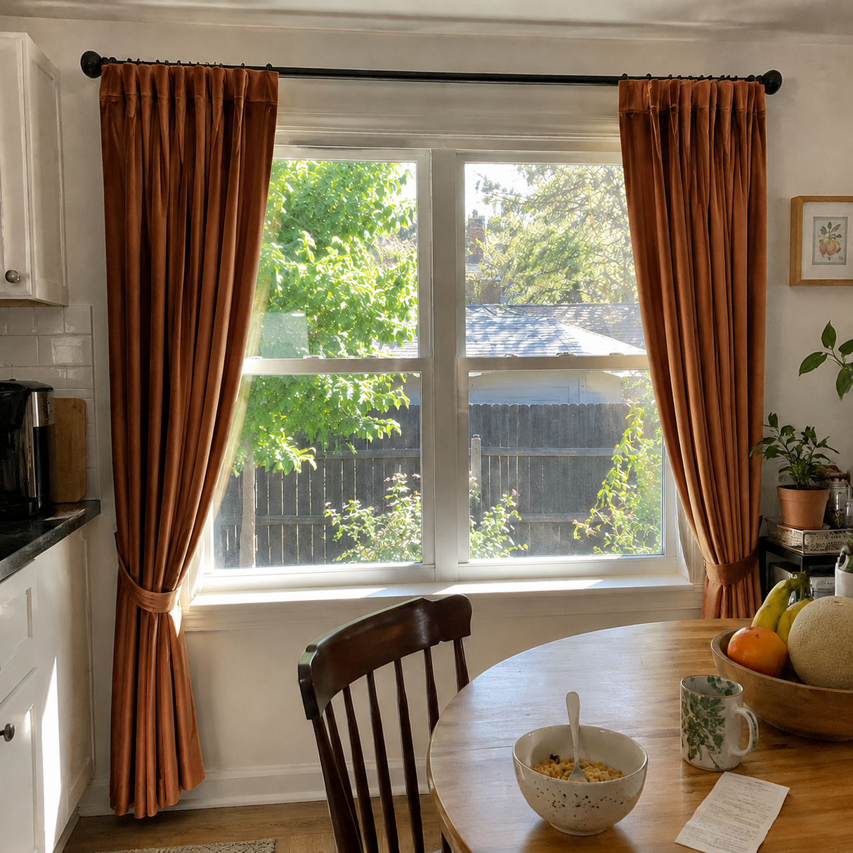 Burnt Sienna Velvet Curtains
