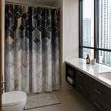 Black Gold Geometric Shower Curtain