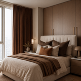 108 Inch Long Mocha Brown Double-Sided Cotton Blend Blackout Curtains
