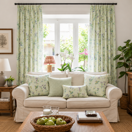 Warm Vanilla Botanical Light Filtering Curtains