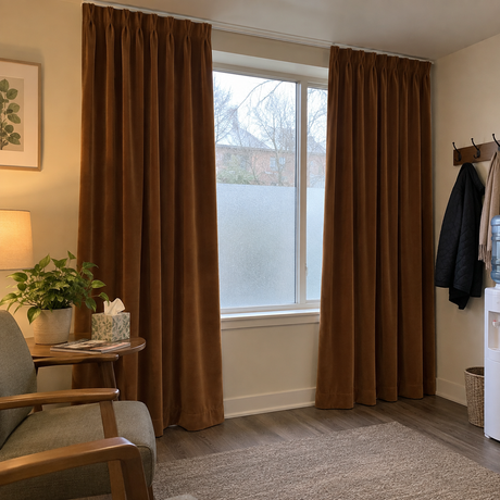 84 Inch Long Chestnut Brown Velvet Curtains