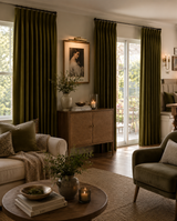 Avocado Green Velvet Curtains