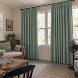 96 Inch Long Sage Mist Double-Sided Cotton Blend Blackout Curtains