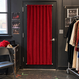 Crimson Red Velvet Door Curtain