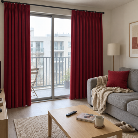 Crimson Red Flame Retardant Velvet Curtains
