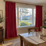 96 Inch Long Crimson Red Velvet Curtains
