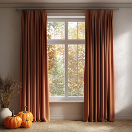 Dark Mahogany Velvet Pencil Pleat Curtains