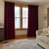 63 Inch Long Dark Garnet Red Velvet Curtains