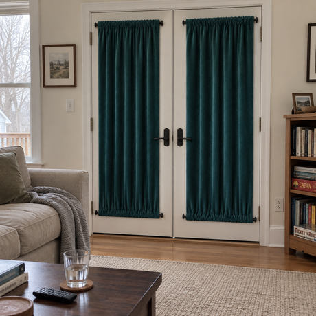 Dark Jade Green Velvet Door Curtain