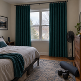 63 Inch Long Dark Jade Green Velvet Curtains