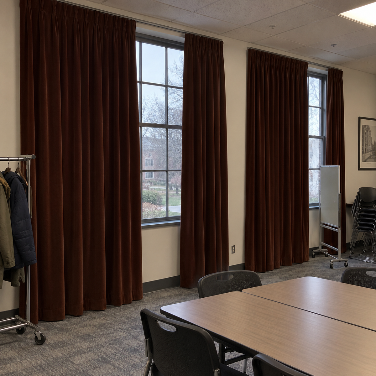 Dark Mahogany Flame Retardant Velvet Curtains