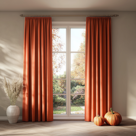 Deep Scarlet Velvet Pencil Pleat Curtains