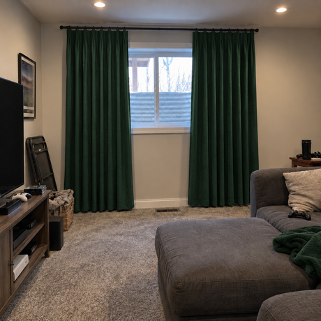 84 Inch Long Dark Green Velvet Curtains