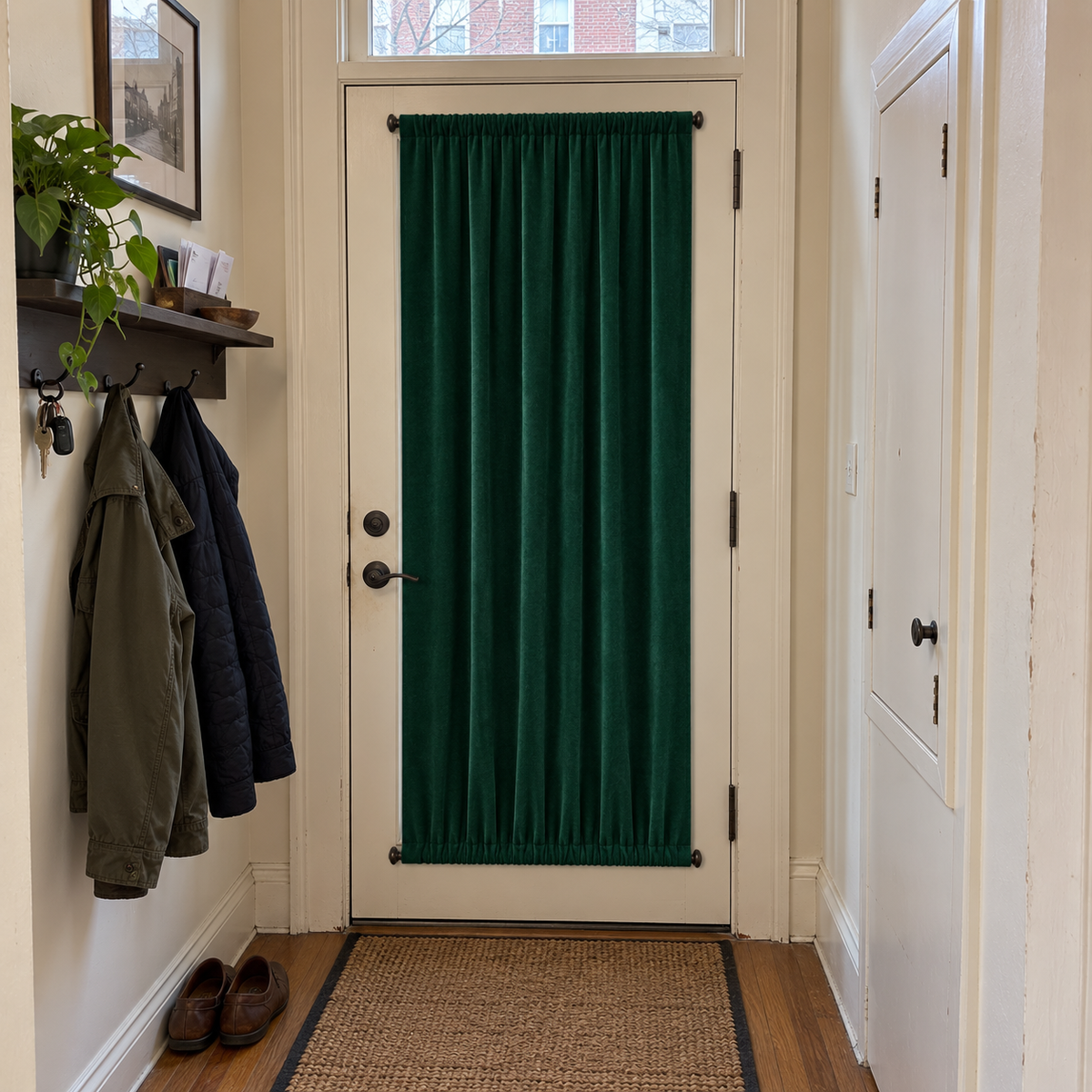 Emerald Green Velvet Door Curtain