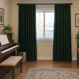 63 Inch Long Gemstone Green Velvet Curtains