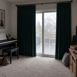 96 Inch Long Emerald Green Velvet Curtains