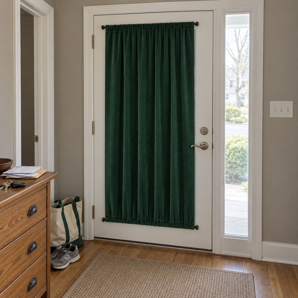 Gemstone Green Velvet Door Curtain