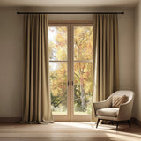 120 Inch Long French Beige Velvet Curtains