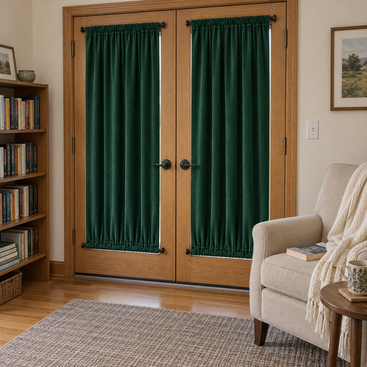 Gemstone Green Velvet Door Curtain