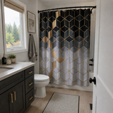 Black Gold Geometric Shower Curtain