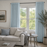 Aqua Blue Linen Pinch Pleat Curtains