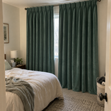 108 Inch Long Jade Green Velvet Curtains