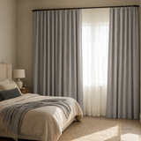 90 Inch Long Mint Gray Linen Curtains