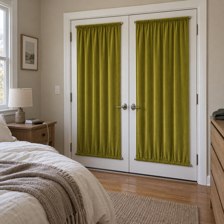 Avocado Green Velvet Door Curtain