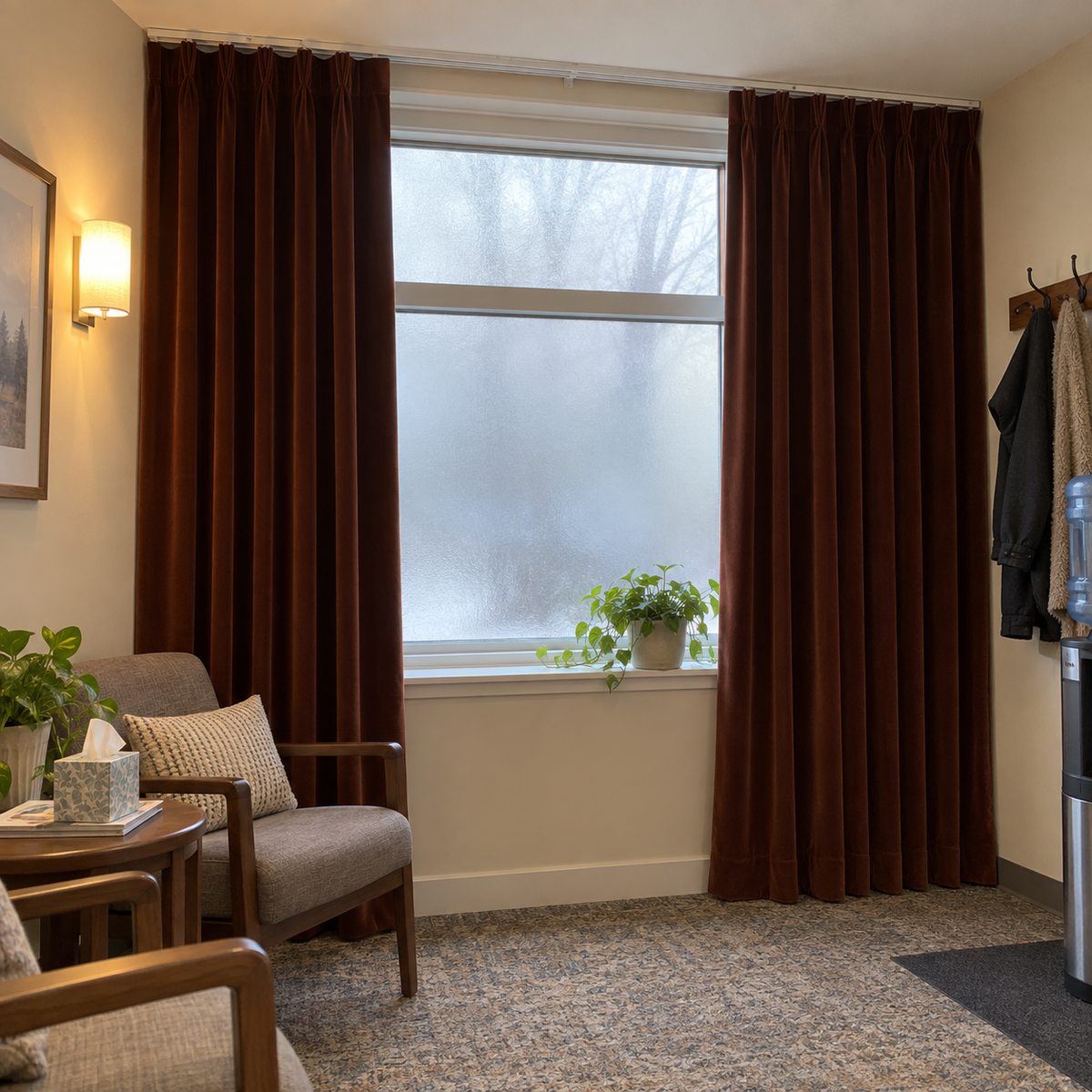 96 Inch Long Dark Mahogany Velvet Curtains