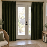 120 Inch Long Olive Green Velvet Curtains