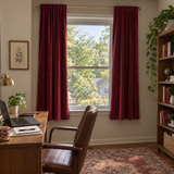 63 Inch Long Crimson Red Velvet Curtains